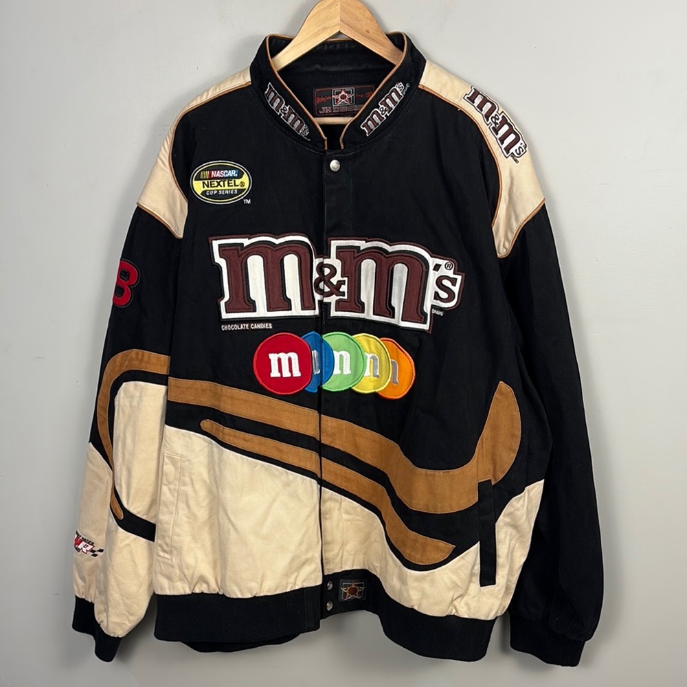 Nascar Nextel Cup Series Vintage m&m's Denim Varsity Jacket Elliot Sadler 6X